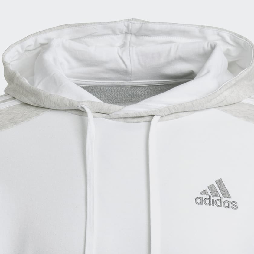 White Essentials Mélange French Terry Hoodie