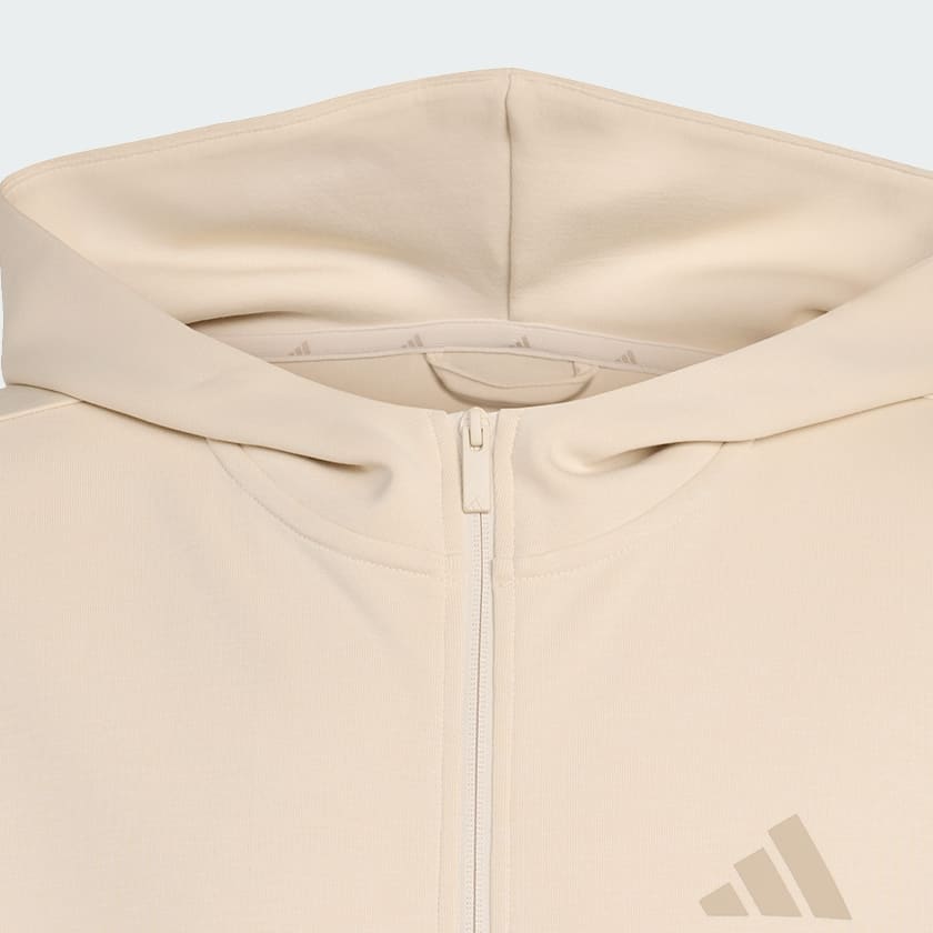 Beige Future Icons Small Logo Full-Zip Hoodie