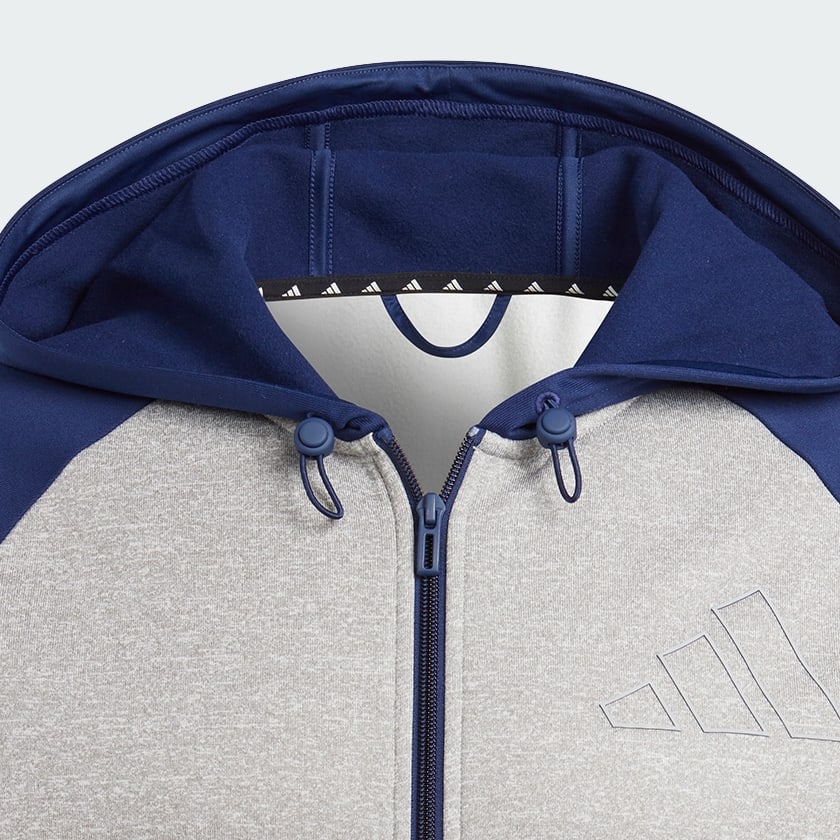 Grey Game and Go Small Logo Training Full-Zip Hoodie