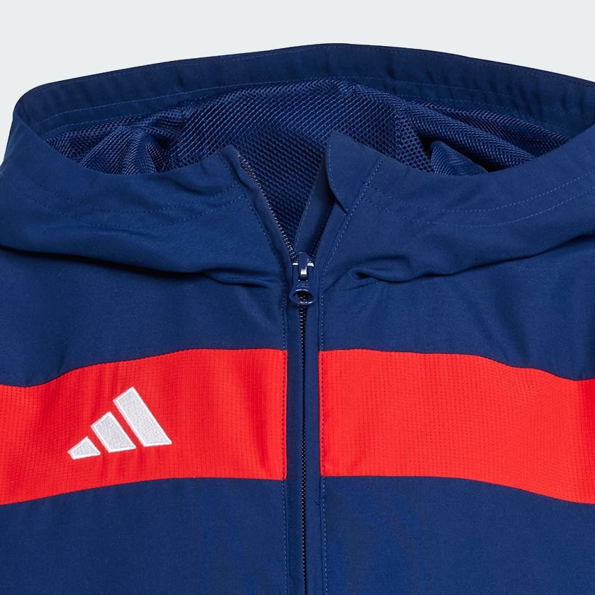 modrá Mikina s kapucňou Tiro 25 Essentials Woven Kids