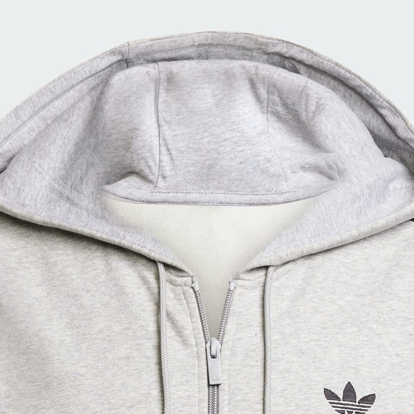 Cinza Moletom com Capuz Adidas Adicolor Oversized com Zíper Total