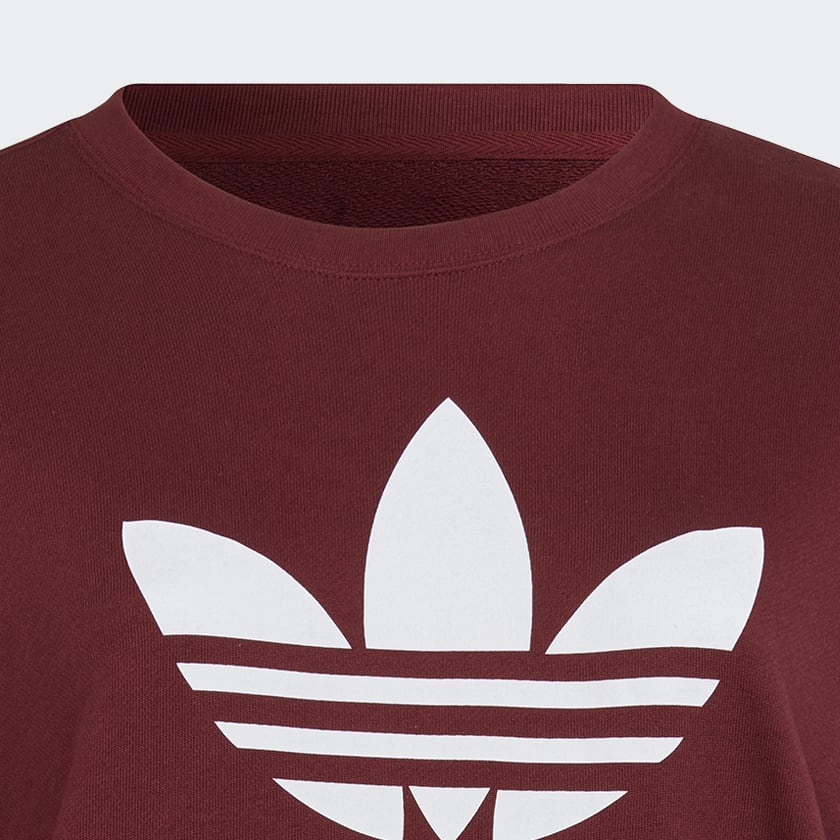 Bordeaux Felpa Trefoil Crew (Curvy)