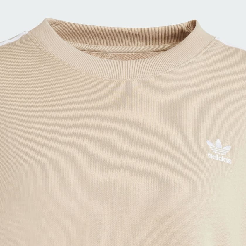 Beige Sudadera cuello redondo Oversized 3 bandas