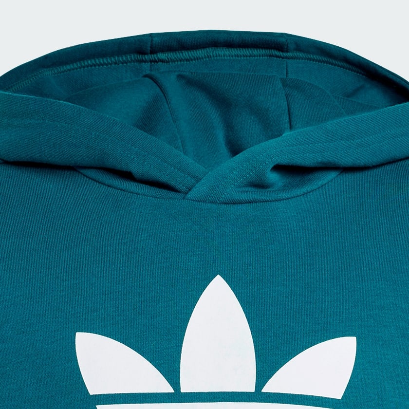 Turquesa Camisola com Capuz Trefoil – Criança