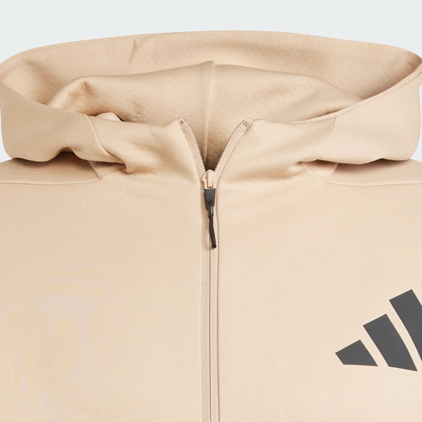 Beige Z.N.E. Full-Zip Hooded Träningsjacka