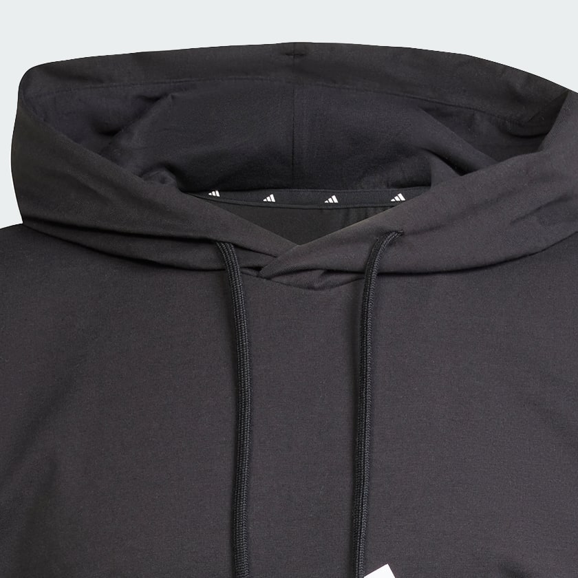 Black Essentials Big Logo Single Jersey Hoodie