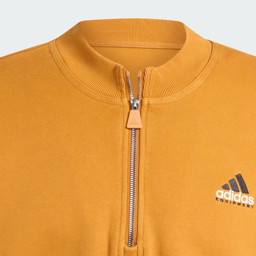 hnědá Svetr adidas Equipment Blocked Half-Zip