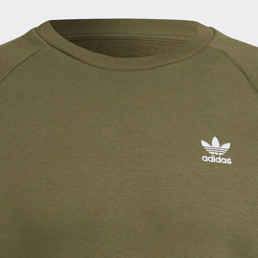 adidas Adicolor Essentials Trefoil Crewneck Sweatshirt Green Free Shipping with adiClub adidas Canada