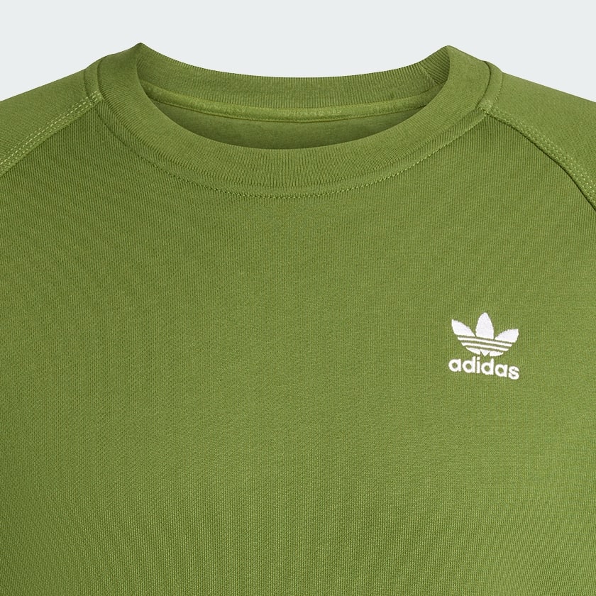 Verde Sudadera Essentials de felpa francesa y cuello redondo con Trifolio