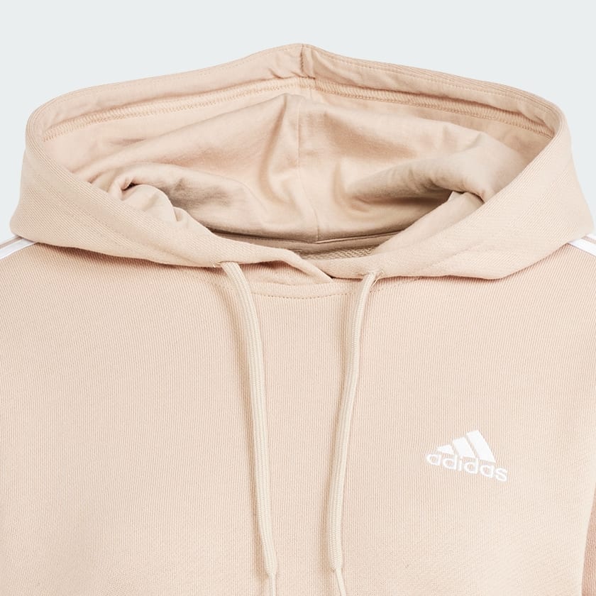 Polerón con Capucha Corto Essentials Tiras French Terry Beige