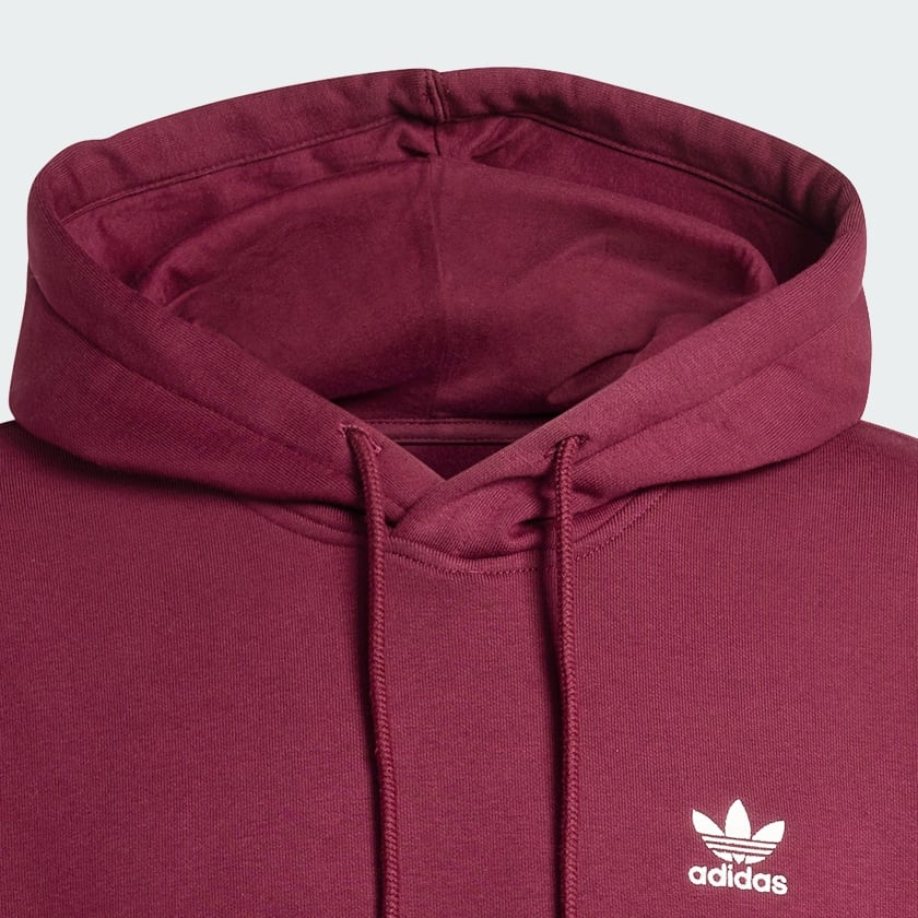 Burgundy ESSENTIAL LOOSE FLEECE HÆTTETRØJE