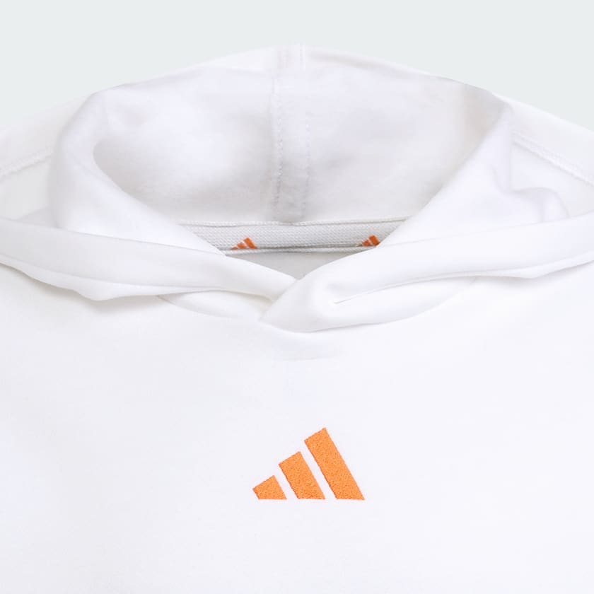 Bianco Felpa con cappuccio adidas Slogan Fleece