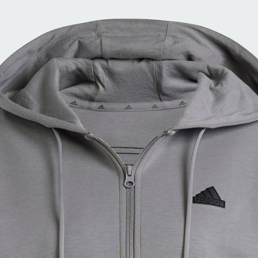 Grey Future Icons 3-Stripes Full Zip Hoodie
