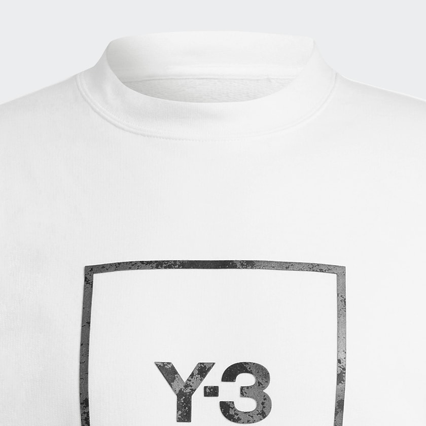 Blanco Sudadera Cuello Redondo Y-3 Reflectante Square Logo