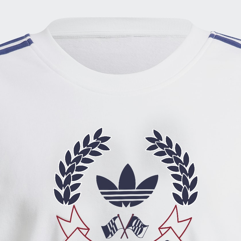 Branco Camisola com Emblema