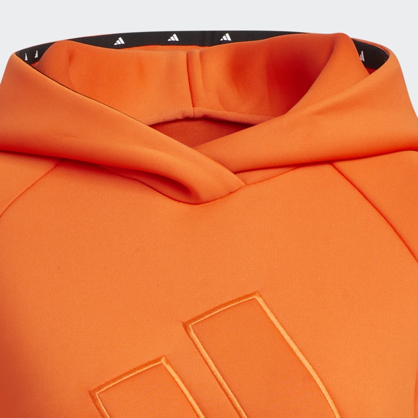 Orange 3-Bar Long Sleeve Pullover Hoodie