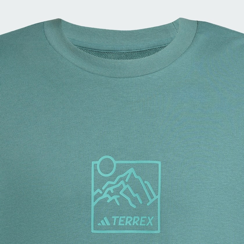 Verde Polerón Terrex Estampado Cuello Redondo