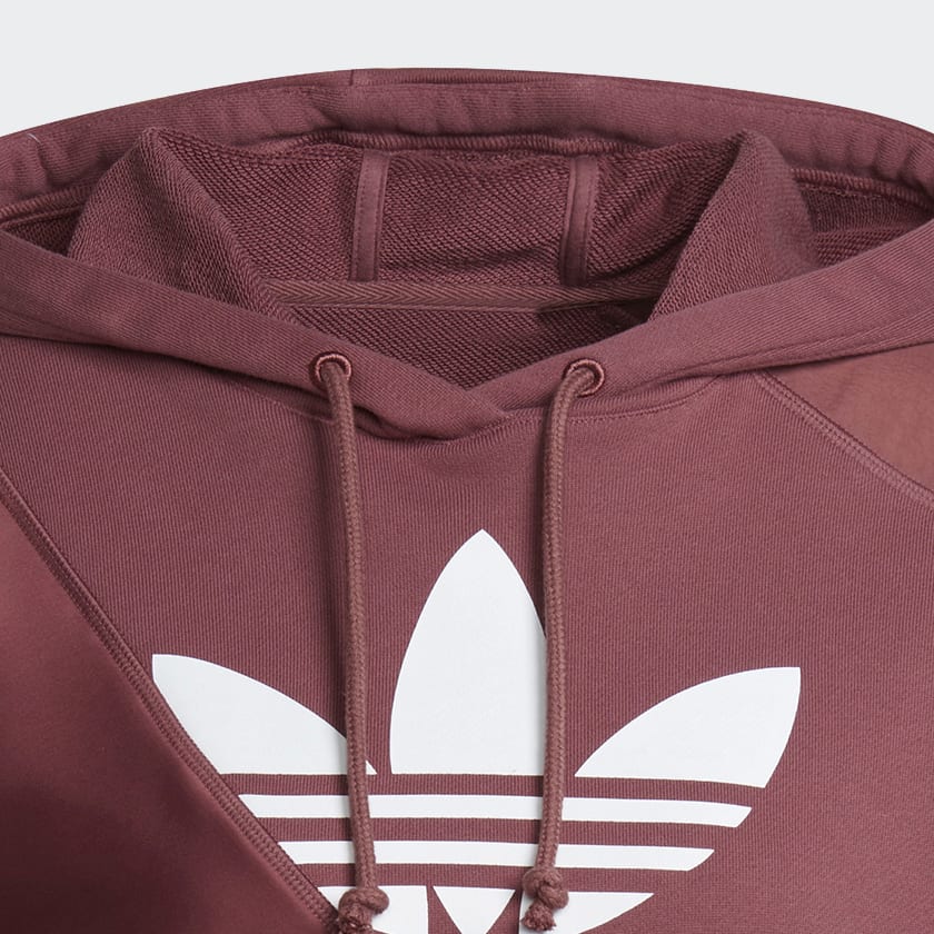 Bordowy Adicolor Split Trefoil Hoodie