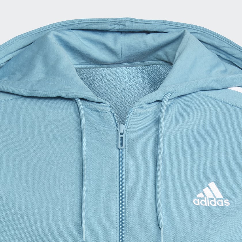 Azul Polera con Capucha Essentials 3 Tiras Tela French Terry