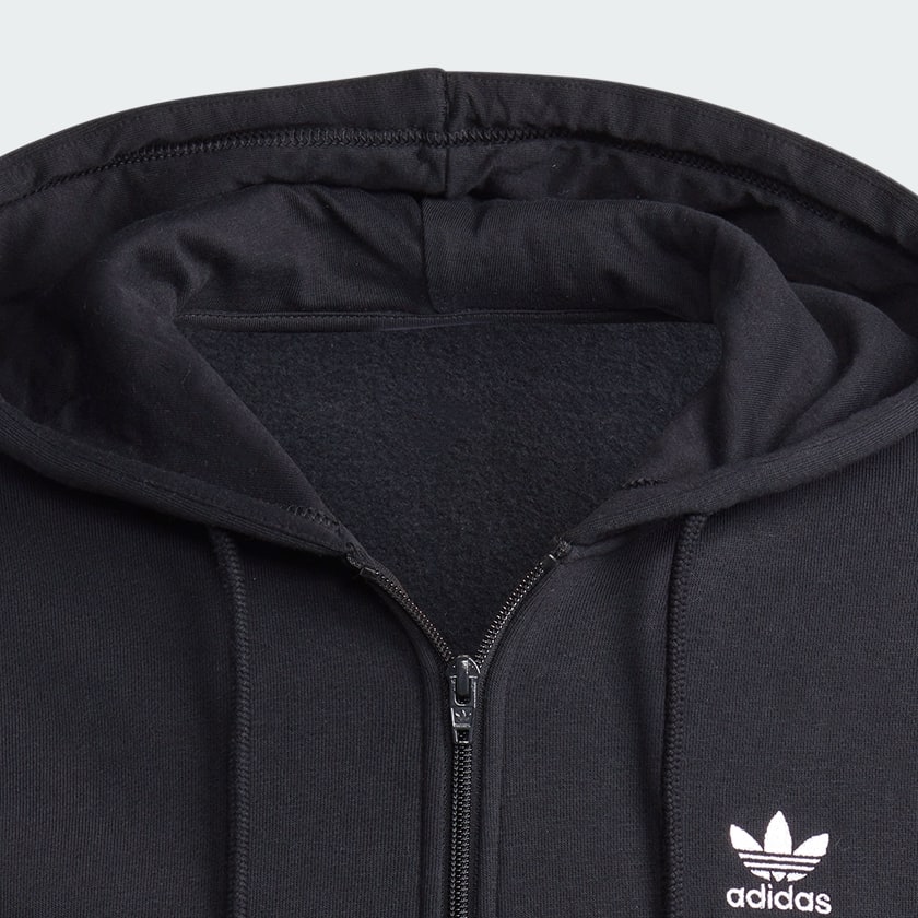 Schwarz Trefoil Essentials Kapuzenjacke
