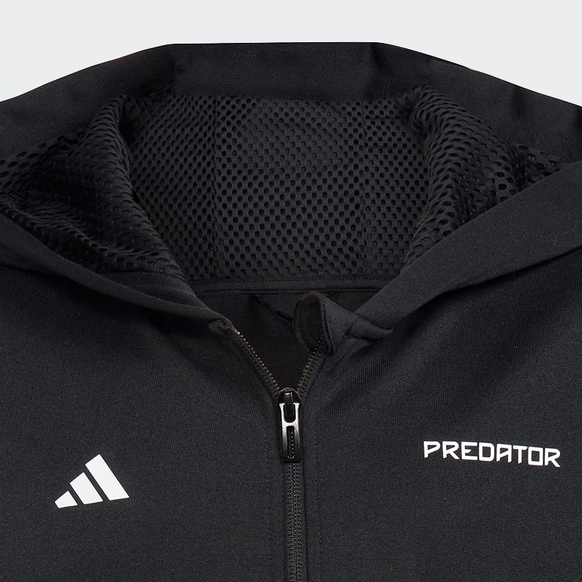 Schwarz Football-Inspired Predator Kapuzenjacke