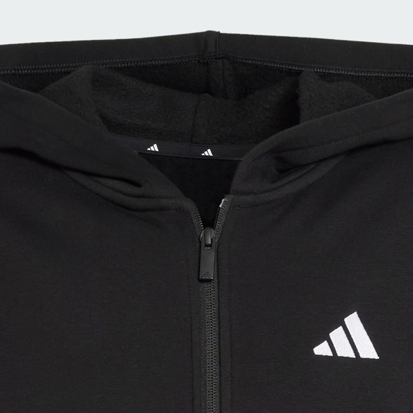 Preto Casaco com Capuz Essentials – Criança