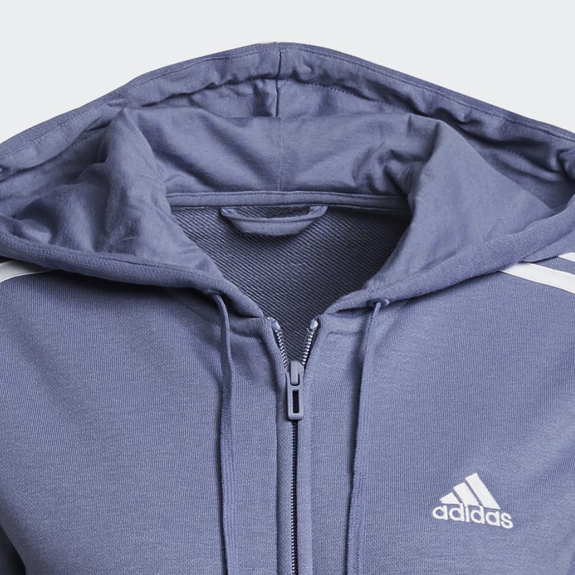 Purpura Polera con Capucha Essentials 3 Tiras Felpa Francesa