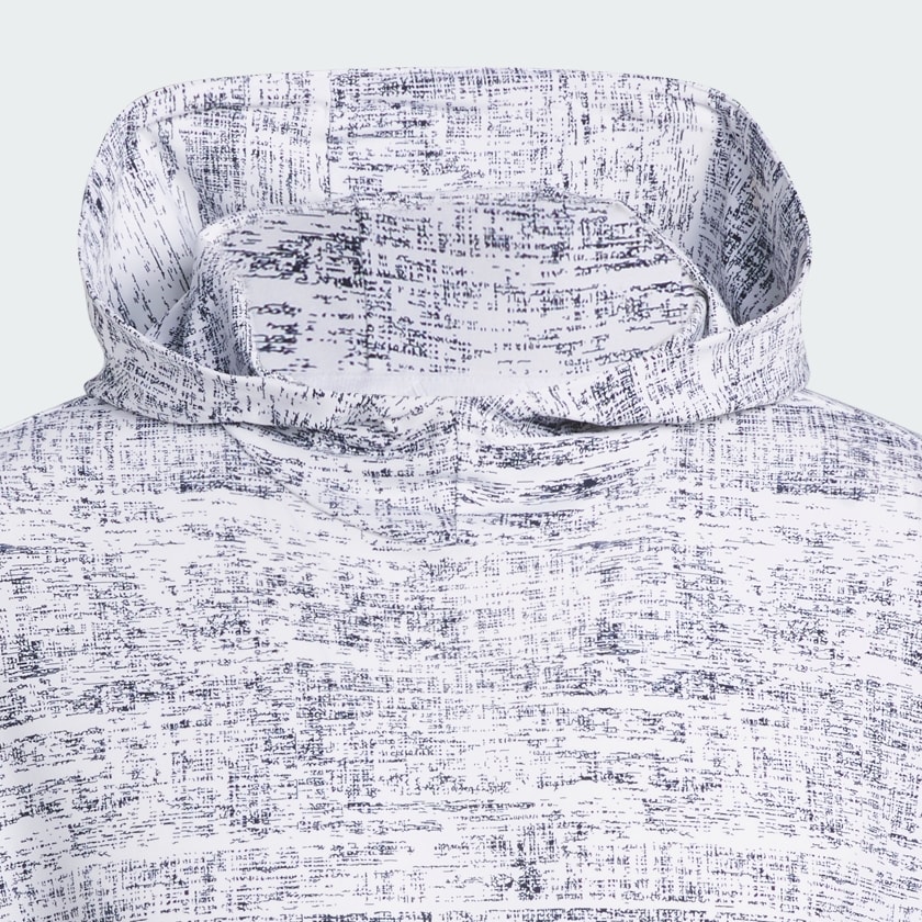 White Performance Printed Lightweight Hoodie