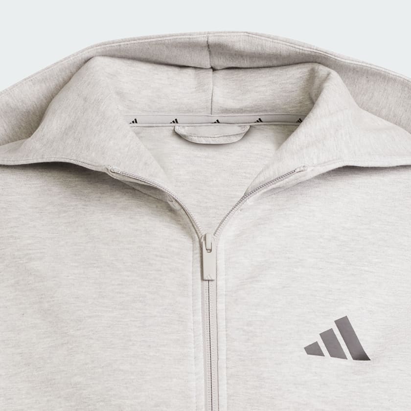 Grey Future Icons Small Logo Full-Zip Hoodie