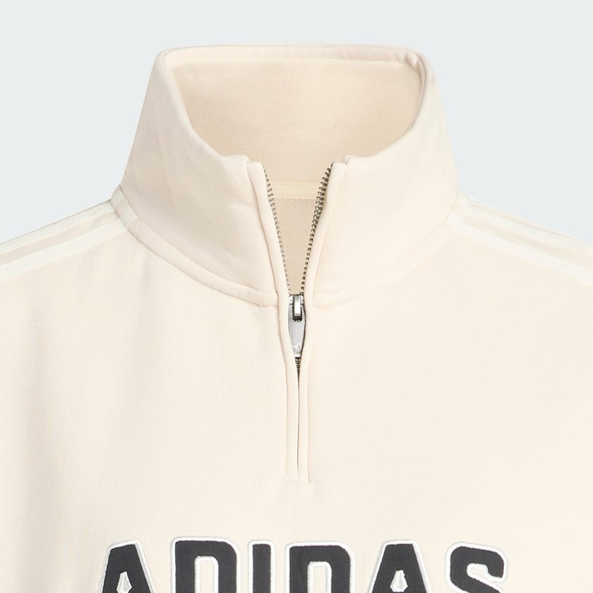 สีขาว เสื้อพิมพ์ลายซิปยาวสี่ส่วน ADIDAS ORIGINALS ATHL DEPT