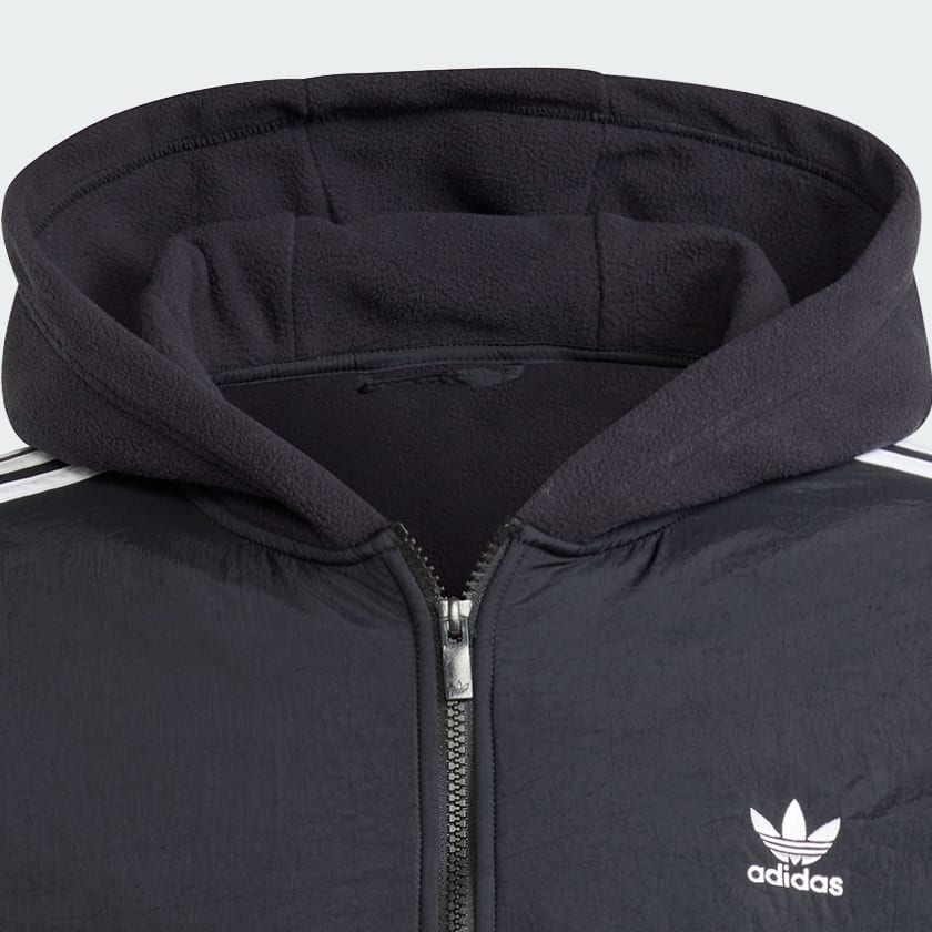 Preto Camisola com Capuz em Fleece 3-Stripes Adicolor