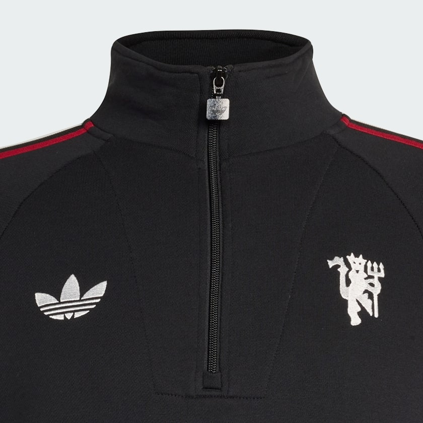Sort Manchester United Originals Half Zip overdel