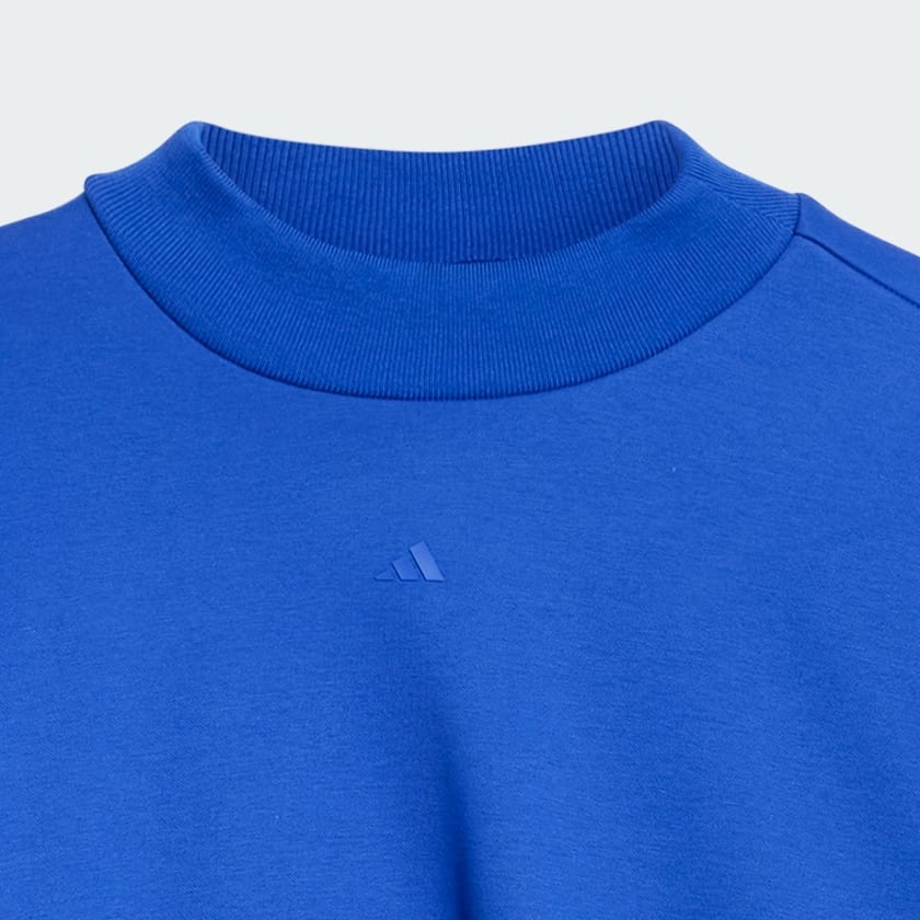 Azul Sudadera adidas Basketball 001_ Cuello Redondo