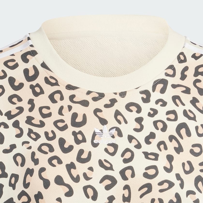 adidas Originals Leopard Luxe Trefoil Crew Sweatshirt - White