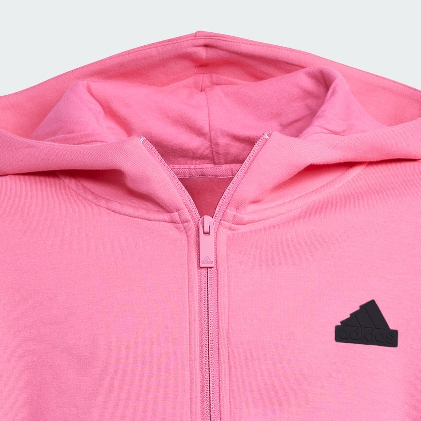 Pink adidas hoodie shop kids