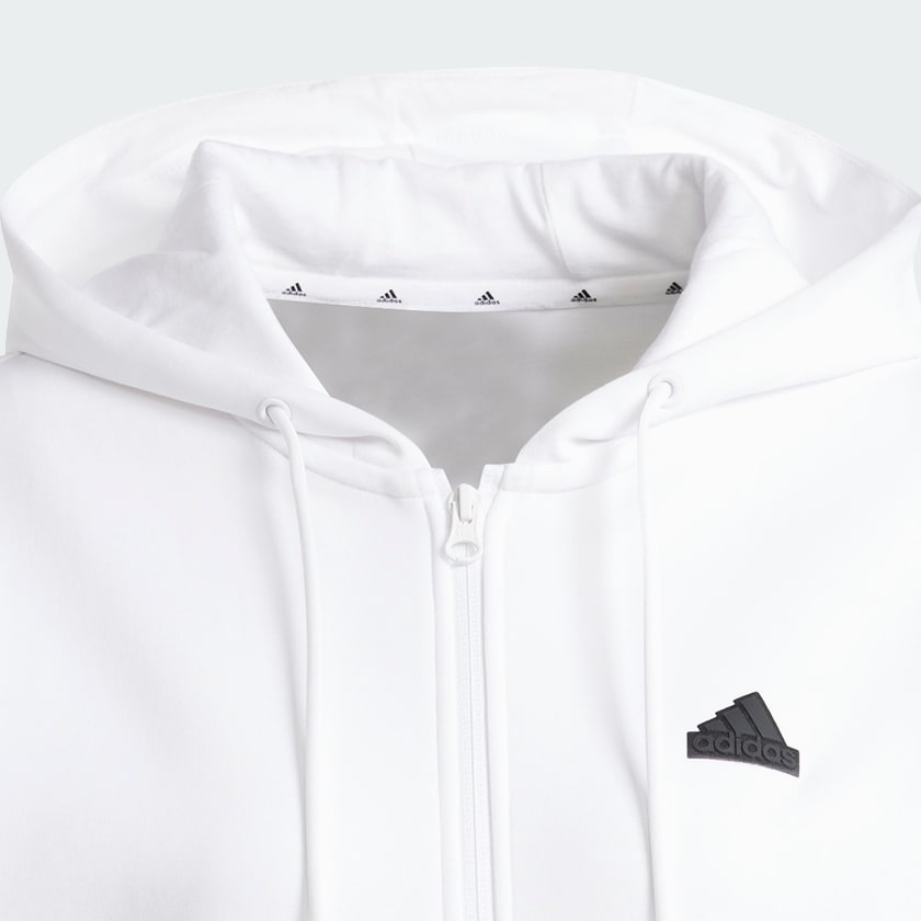 Hvid Future Icons 3-Stripes Full Zip hættetrøje