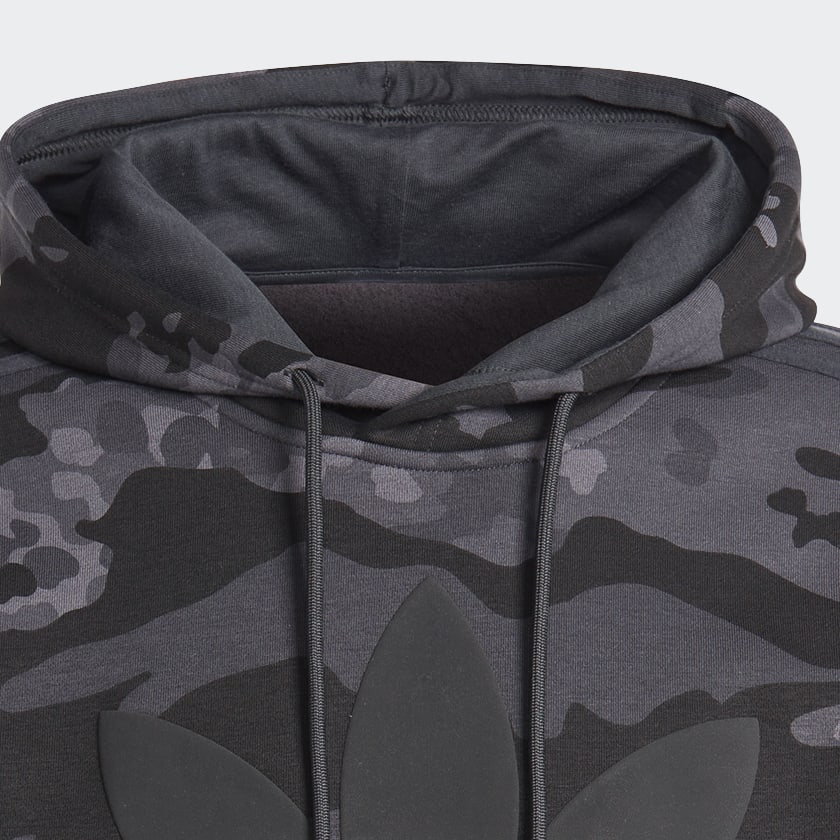 Cinza Moletom Capuz Graphic Camo