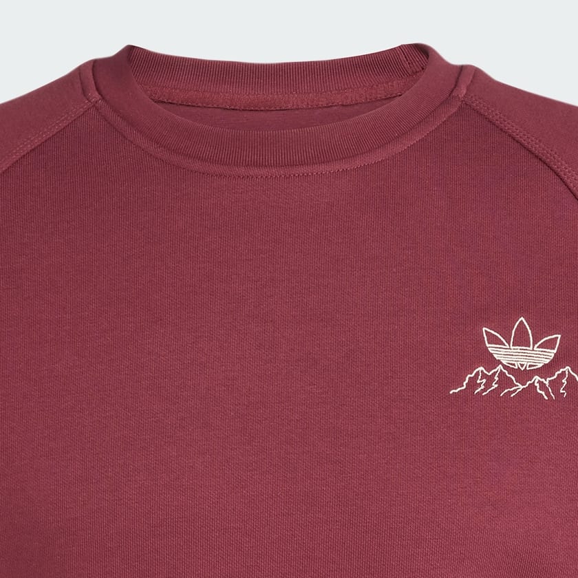 Burgundy Mikina Winter Resort Mountain Graphic Fleece Crewneck