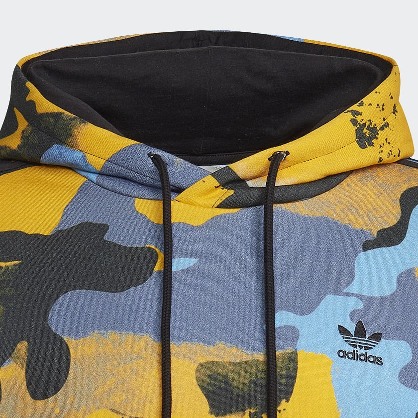 adidas Sudadera con Gorro Camo Series Estampado Integral Amarillo adidas Mexico