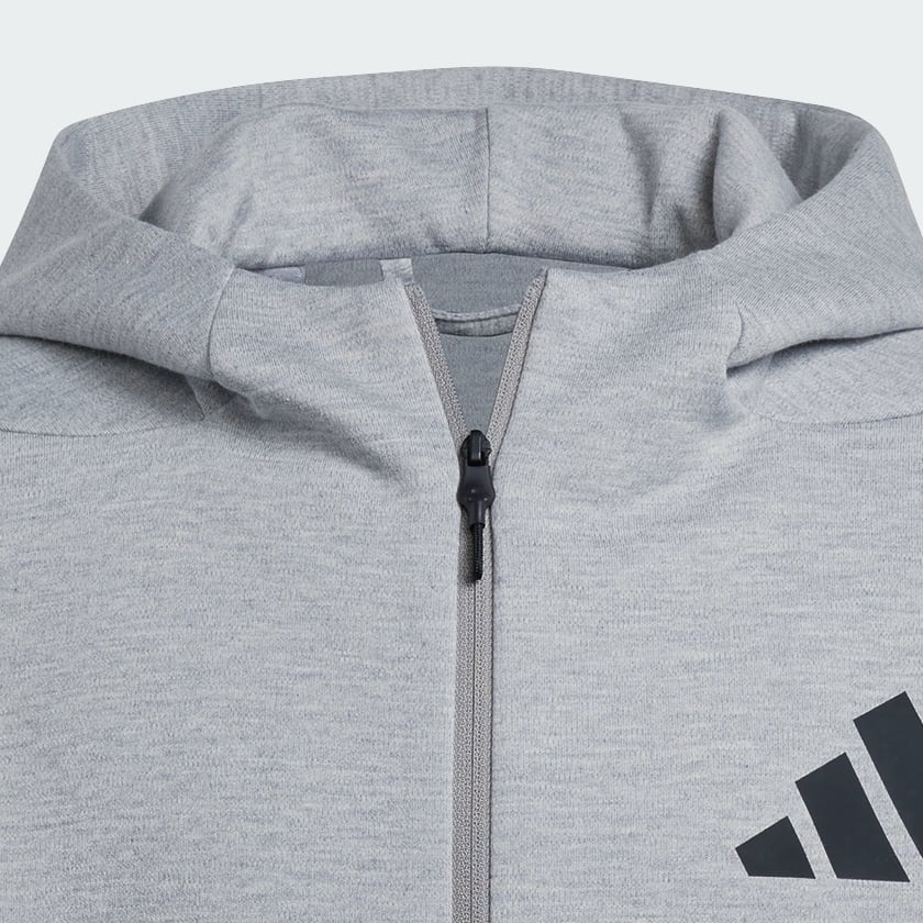 Abu-abu adidas Z.N.E. Jaket Track Bertudung Full-Zip