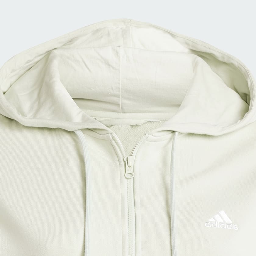 Gronn Essentials Linear Full-Zip French Terry Hettegenser (store størrelser)