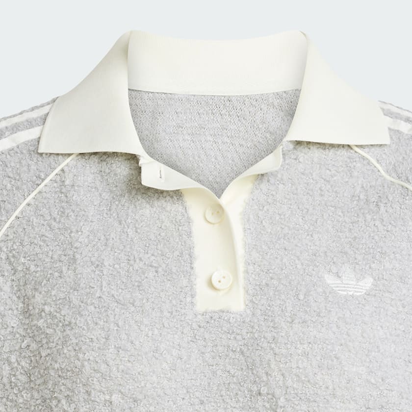 Gris PLAYERA POLO ADIDAS ORIGINALS OVERSIZE DE TEJIDO BOUCLÉ