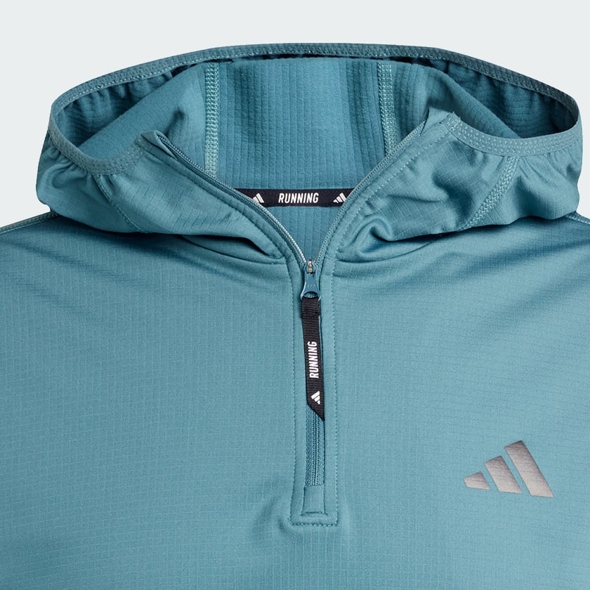 zelená Zimný top s kapucňou Own The Run Winterized Half-Zip