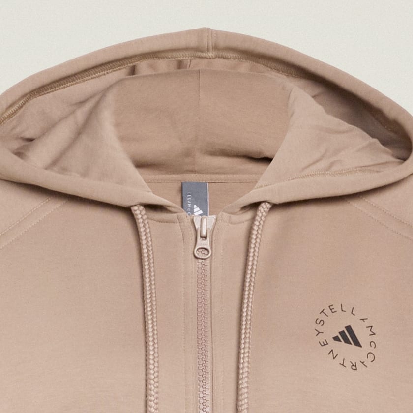 Marrone Felpa con cappuccio adidas by Stella McCartney Full Zip
