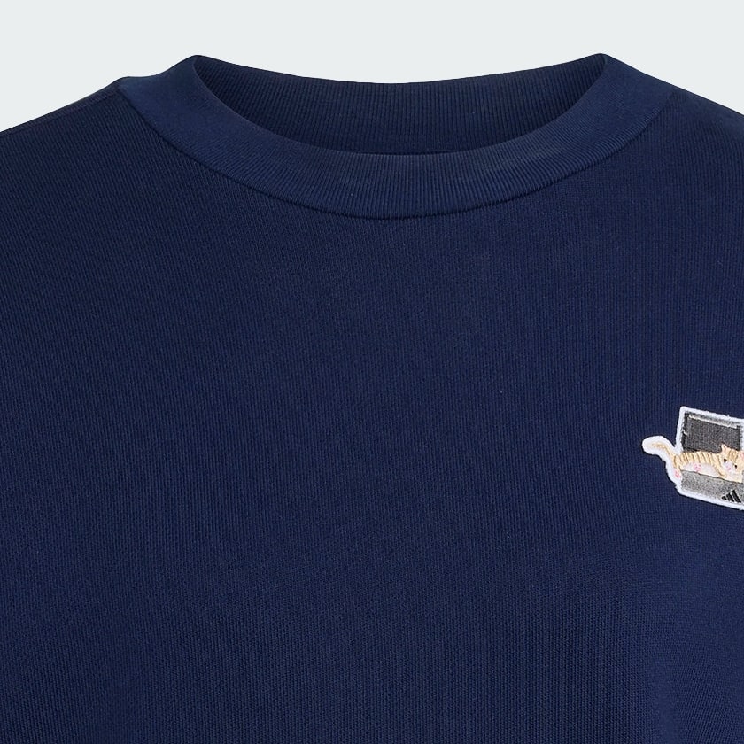 ブルー キャット パッチ グラフィック スウェット