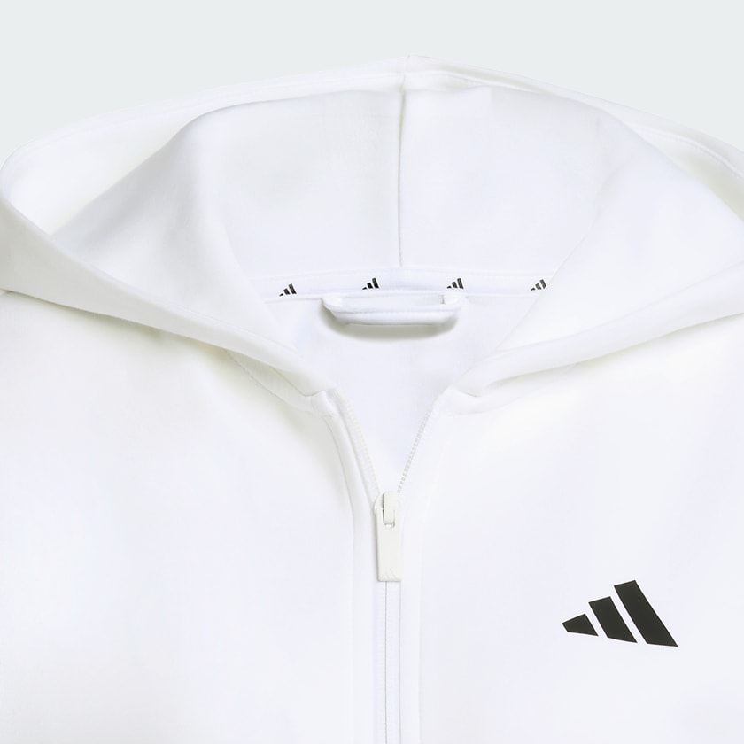 Hvit Future Icons 3-Stripes Full-Zip Hettejakke