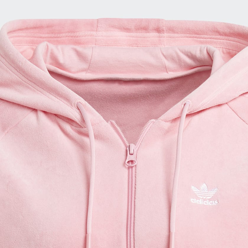 adidas Cropped Full Zip Hoodie - Pink | adidas Australia