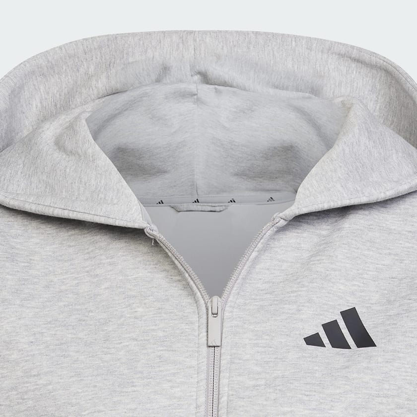 Grey Future Icons 3-Stripes Full-Zip Hoodie