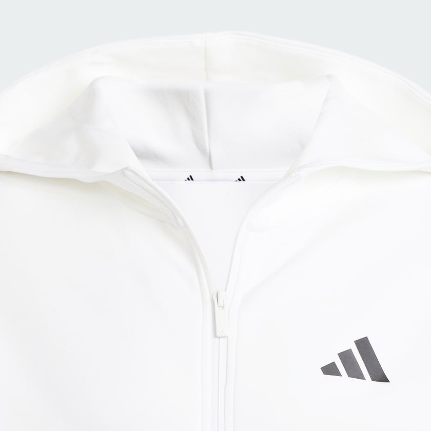 White Future Icons Small Logo Full-Zip Hoodie