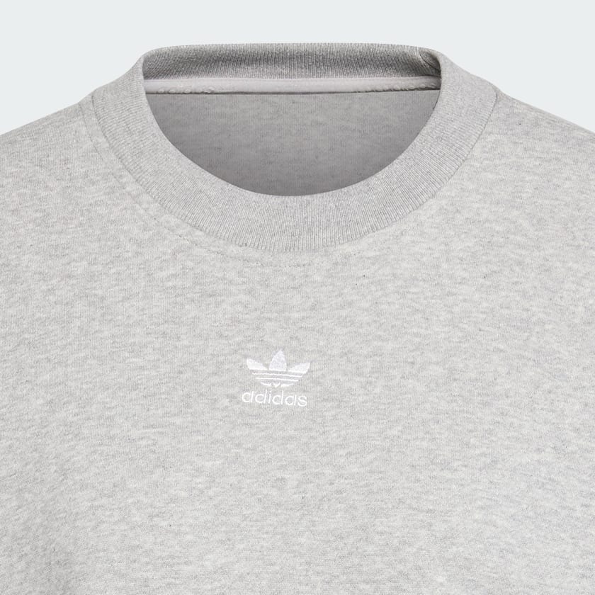 gris Sweat-shirt ras-du-cou oversize long molleton Essentials